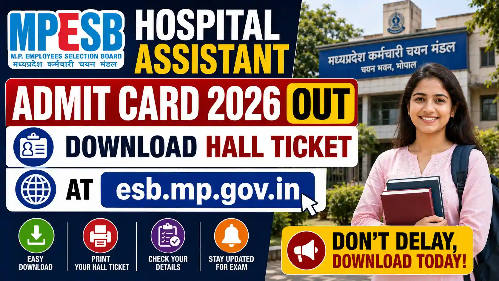 MPESB Hospital Assistant Admit Card 2026