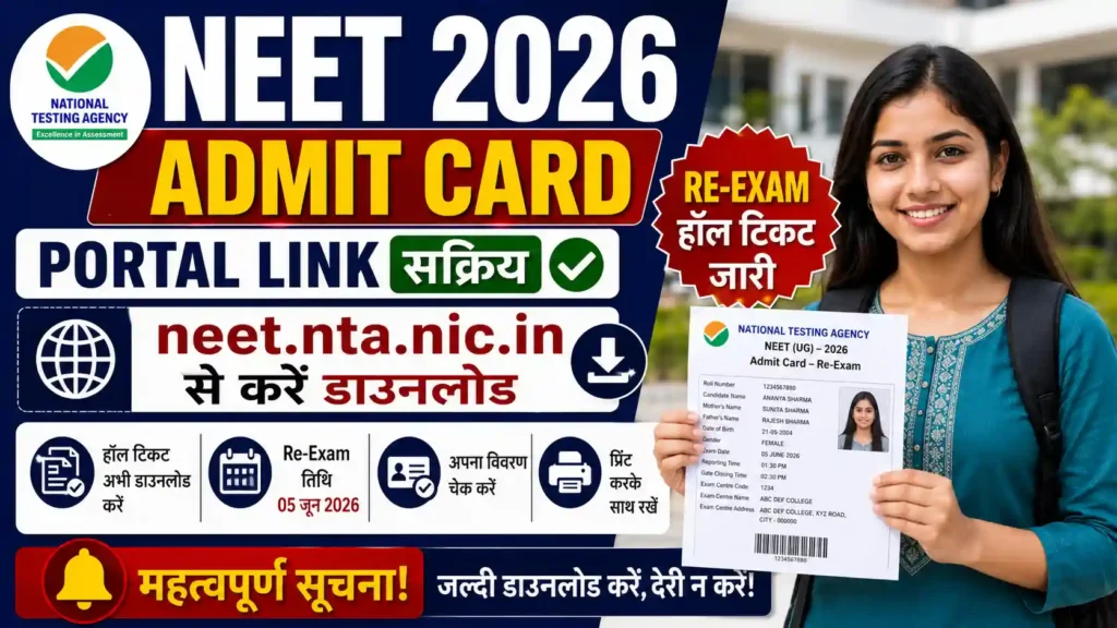 NEET 2026 Admit Card Portal Link