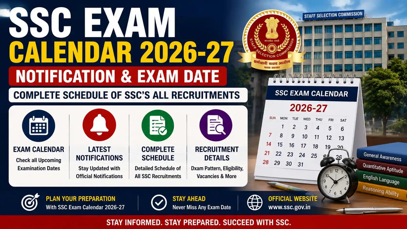 SSC Exam Calendar 2026-27