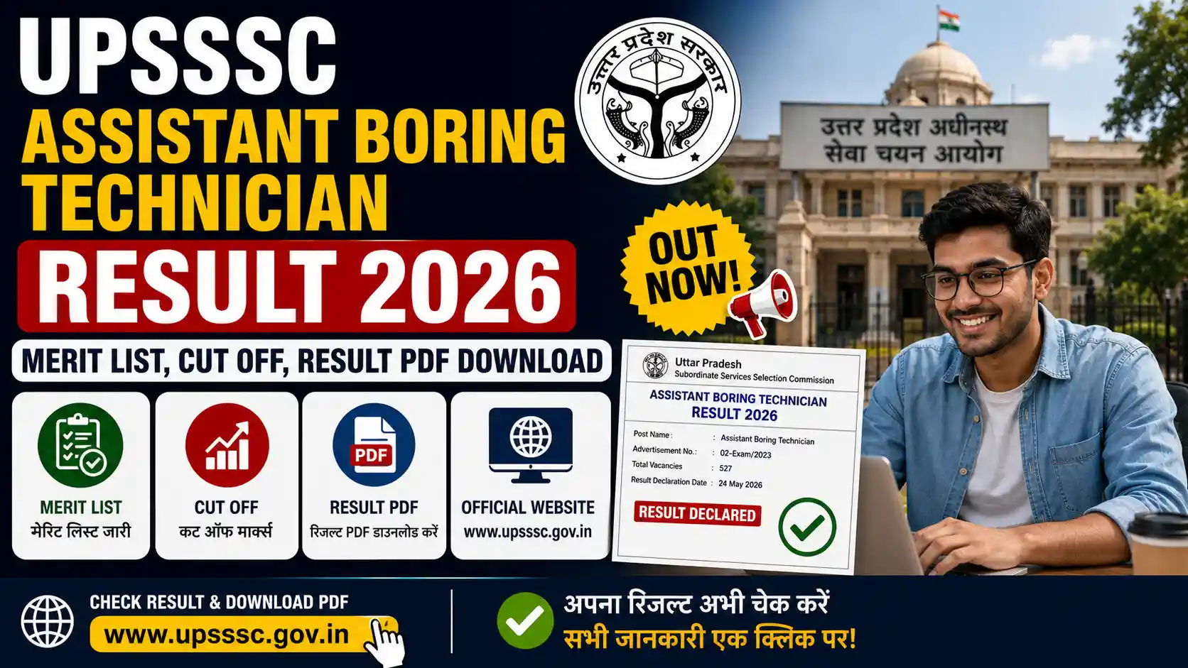 UPSSSC Assistant Boring Technician Result 2026