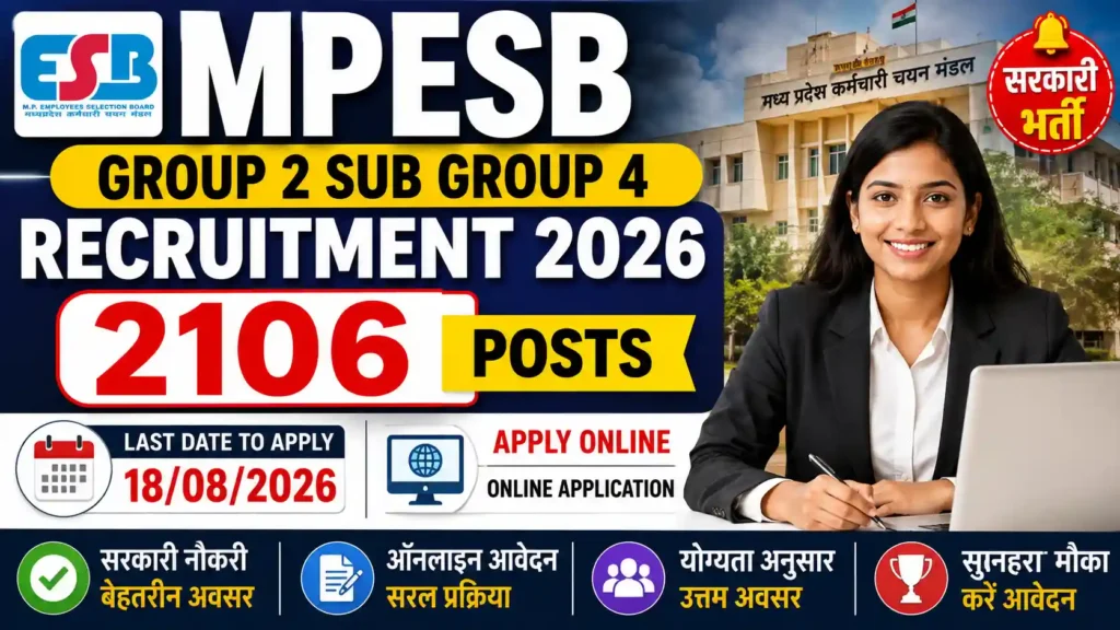 MPESB Group 2 Sub Group 4 Recruitment 2026