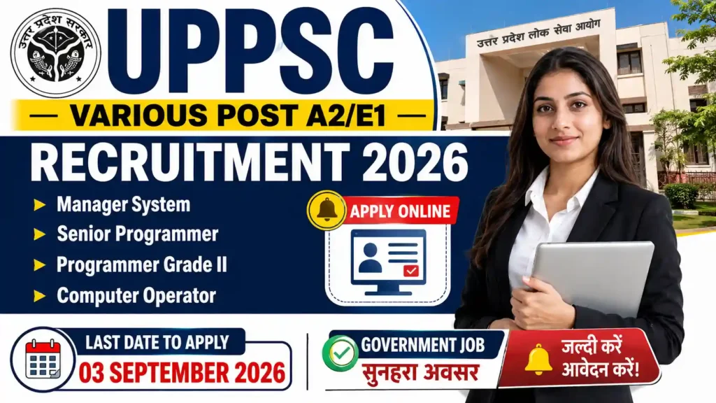 UPPSC Various Post A2/E1 Recruitment 2026