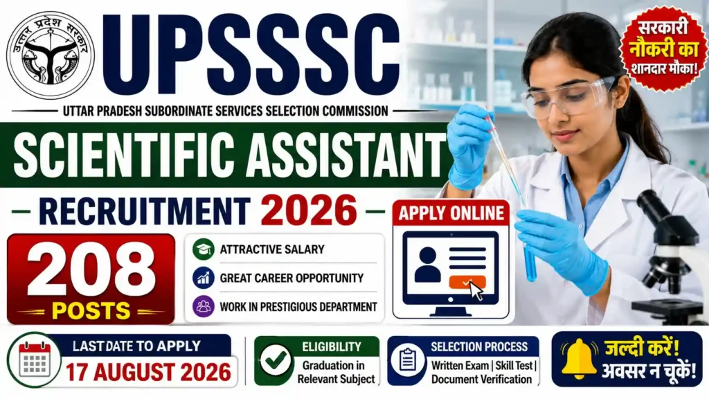 UPSSSC Scientific Assistant and Lab Assistant Recruitment 2026